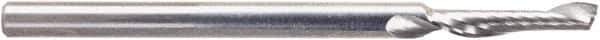 Amana Tool - 1/8" Cutting Diam x 1/2" Length of Cut, 1 Flute, Upcut Spiral Router Bit - Right Hand Cut, Solid Carbide, 2" OAL x 1/8" Shank Diam - Apex Tool & Supply