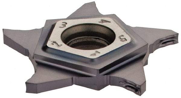 Iscar - PENTA Z IC908 Grade, 0.059" Cutting Width, Carbide Cutoff Insert - 0° Neutral Lead Angle, 0.004" Cnr Rad, TiAlN Coated, Other End - Apex Tool & Supply