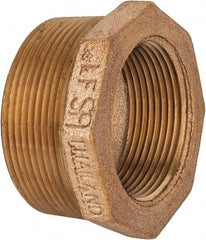 Merit Brass - Class 125, 2 x 1-1/2" Internal Pipe, Lead Free Brass Hex Bushing - MNPT x FNPT - Apex Tool & Supply