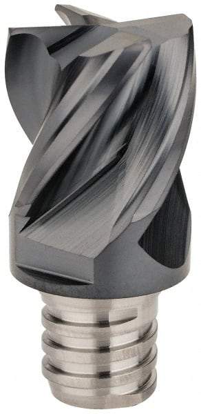 Iscar - MM EC-CF Grade IC908 Carbide End Milling Tip Insert - TiAlN Finish, 4 Flutes, 3/4" Cutting Diam, 0.629" Depth of Cut, 1" Extension, 0.031" Cnr Rad, 38° Helix - Apex Tool & Supply