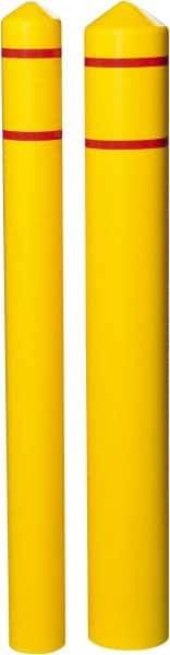 Eagle - 5-1/4" Wide x 5-1/4" Deep x 56" High, 4" Bumper Post Sleeve - Yellow, HDPE, 4 Lb, Smooth Surface - Apex Tool & Supply