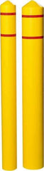 Eagle - 5-1/4" Wide x 5-1/4" Deep x 56" High, 4" Bumper Post Sleeve - Yellow, HDPE, 4 Lb, Smooth Surface - Apex Tool & Supply
