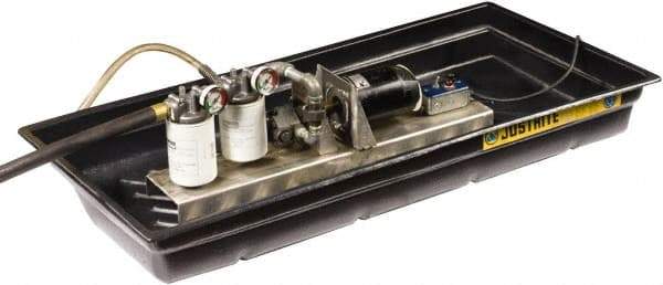 Justrite - 20 Gallon Capacity, 26 Inch Long x 38 Inch Wide, Polyurethane Spill Tray - 26 Inch Diameter, 5-1/2 Inch High, Black - Apex Tool & Supply