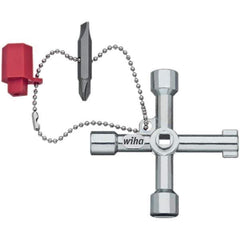Wiha - Pullers, Extractors & Specialty Wrenches Type: Cabinet Key Capacity: Slotted & Phillips Insert Bits, Square 5, 6, 8mm, Triangle 9mm, 2-way Key Bit 5mm ID/9mmOD - Apex Tool & Supply