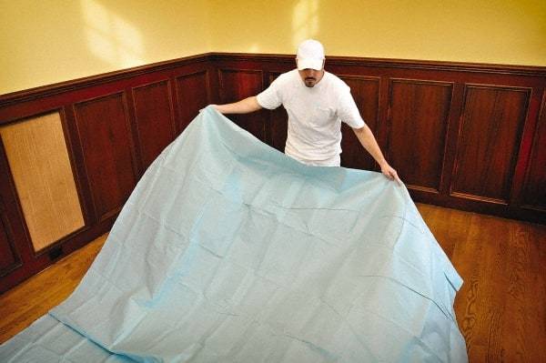 TRIMACO - Medium Weight Coated Sontara Drop Cloth - 12' x 9', 0.001" Thick, One Tuff Professional Grade - Apex Tool & Supply