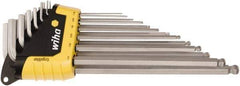 Wiha - 13 Piece L-Key Ball End Hex Key Set - Hex Range 0.05 to 3/8" - Apex Tool & Supply