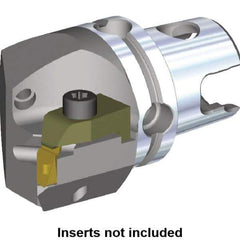 Kennametal - NU3R Insert, 45mm Head Length, Modular Grooving Cutting Unit Head - Left Hand Cut, System Size KM40, Through Coolant, Series Top Notch - Apex Tool & Supply