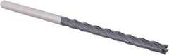 Accupro - 3/16", 2-1/4" LOC, 3/16" Shank Diam, 4" OAL, 4 Flute, Solid Carbide Square End Mill - Single End, AlTiN Finish, Spiral Flute, 30° Helix, Centercutting, Right Hand Cut, Right Hand Flute, Series Miniature - Apex Tool & Supply
