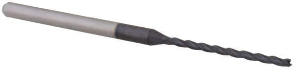 Accupro - 1/16", 0.95" LOC, 1/8" Shank Diam, 2-1/2" OAL, 3 Flute, Solid Carbide Square End Mill - Single End, AlTiN Finish, Spiral Flute, 30° Helix, Centercutting, Right Hand Cut, Right Hand Flute, Series Miniature - Apex Tool & Supply
