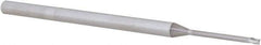 Accupro - 0.05", 0.075" LOC, 1/8" Shank Diam, 2-1/2" OAL, 3 Flute, Solid Carbide Square End Mill - Single End, Uncoated, Spiral Flute, 30° Helix, Centercutting, Right Hand Cut, Right Hand Flute, Series Miniature - Apex Tool & Supply