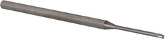 Accupro - 0.055", 0.082" LOC, 1/8" Shank Diam, 2-1/2" OAL, 3 Flute, Solid Carbide Square End Mill - Single End, Uncoated, Spiral Flute, 30° Helix, Centercutting, Right Hand Cut, Right Hand Flute, Series Miniature - Apex Tool & Supply