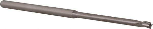 Accupro - 3/32", 0.139" LOC, 1/8" Shank Diam, 2-1/2" OAL, 3 Flute, Solid Carbide Square End Mill - Single End, Uncoated, Spiral Flute, 30° Helix, Centercutting, Right Hand Cut, Right Hand Flute, Series Miniature - Apex Tool & Supply