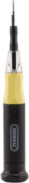 General - LED Lighted Bit Screwdriver - Slotted, Phillips, Torx, Interchangeable Tips - Apex Tool & Supply