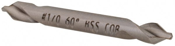 Hertel - #1/0 Plain Cut 60° Incl Angle Cobalt Combo Drill & Countersink - Apex Tool & Supply
