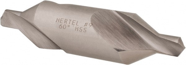 Hertel - #9 Plain Cut 60° Incl Angle High Speed Steel Combo Drill & Countersink - Apex Tool & Supply