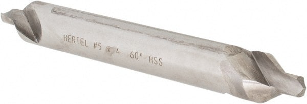 Hertel - #5 Plain Cut 60° Incl Angle High Speed Steel Combo Drill & Countersink - Apex Tool & Supply