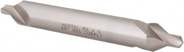 Hertel - #6 Plain Cut 60° Incl Angle Cobalt Combo Drill & Countersink - Apex Tool & Supply