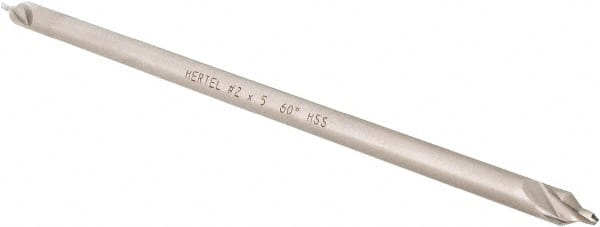 Hertel - #2 Plain Cut 60° Incl Angle High Speed Steel Combo Drill & Countersink - Apex Tool & Supply