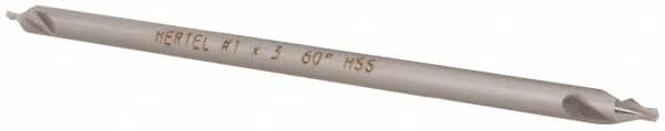 Hertel - #1 Plain Cut 60° Incl Angle High Speed Steel Combo Drill & Countersink - Apex Tool & Supply