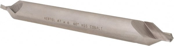 Hertel - #7 Plain Cut 60° Incl Angle Cobalt Combo Drill & Countersink - Apex Tool & Supply
