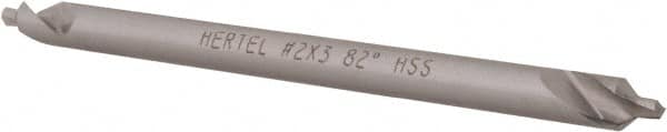 Hertel - #2 Plain Cut 82° Incl Angle High Speed Steel Combo Drill & Countersink - Apex Tool & Supply