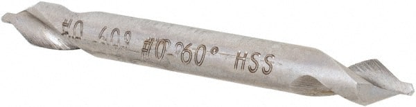 Hertel - #0 Plain Cut 60° Incl Angle High Speed Steel Combo Drill & Countersink - Apex Tool & Supply