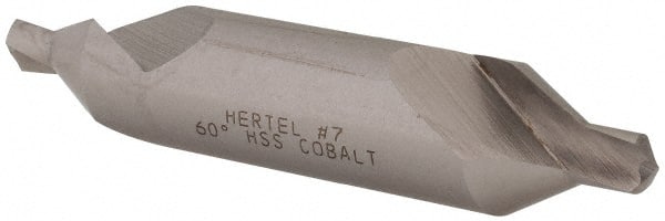 Hertel - #7 Plain Cut 60° Incl Angle Cobalt Combo Drill & Countersink - Apex Tool & Supply