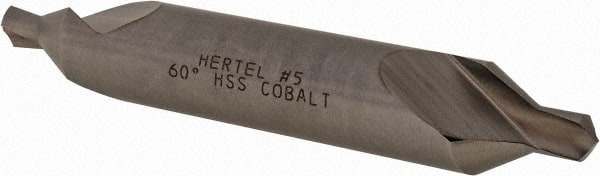 Hertel - #5 Plain Cut 60° Incl Angle Cobalt Combo Drill & Countersink - Apex Tool & Supply