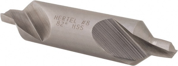 Hertel - #8 Plain Cut 82° Incl Angle High Speed Steel Combo Drill & Countersink - Apex Tool & Supply