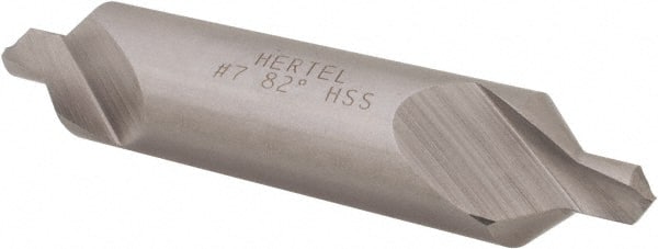 Hertel - #7 Plain Cut 82° Incl Angle High Speed Steel Combo Drill & Countersink - Apex Tool & Supply