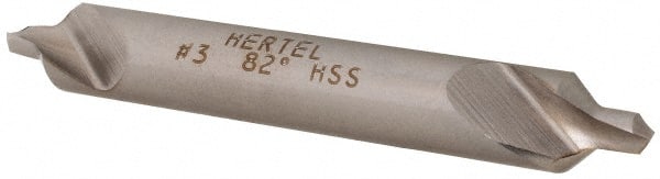 Hertel - #3 Plain Cut 82° Incl Angle High Speed Steel Combo Drill & Countersink - Apex Tool & Supply