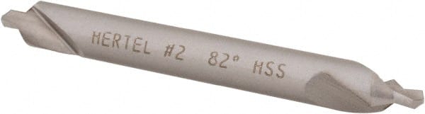 Hertel - #2 Plain Cut 82° Incl Angle High Speed Steel Combo Drill & Countersink - Apex Tool & Supply