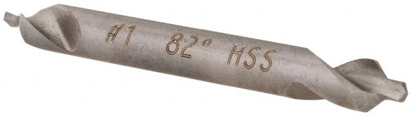 Hertel - #1 Plain Cut 82° Incl Angle High Speed Steel Combo Drill & Countersink - Apex Tool & Supply