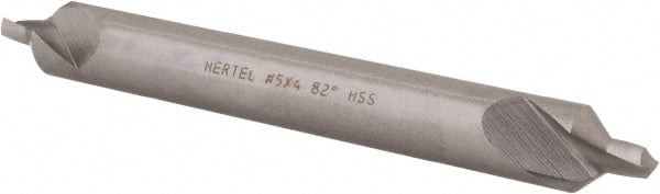 Hertel - #5 Plain Cut 82° Incl Angle High Speed Steel Combo Drill & Countersink - Apex Tool & Supply