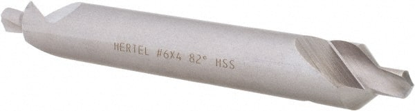 Hertel - #6 Plain Cut 82° Incl Angle High Speed Steel Combo Drill & Countersink - Apex Tool & Supply