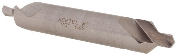 Hertel - #5 Plain Cut 90° Incl Angle High Speed Steel Combo Drill & Countersink - Apex Tool & Supply