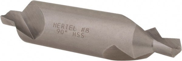 Hertel - #8 Plain Cut 90° Incl Angle High Speed Steel Combo Drill & Countersink - Apex Tool & Supply