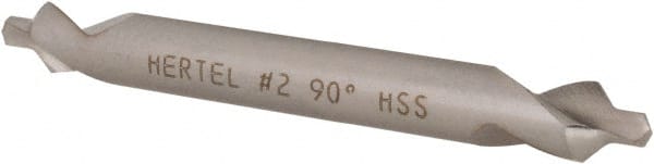 Hertel - #2 Plain Cut 90° Incl Angle High Speed Steel Combo Drill & Countersink - Apex Tool & Supply
