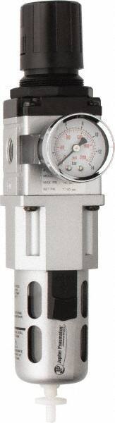PRO-SOURCE - 3/8" NPT Port Intermediate 1 Piece Filter/Regulator FRL Unit - Polycarbonate Bowl, 77 SCFM, 145 Max psi, 8.66" High, Automatic Drain - Apex Tool & Supply