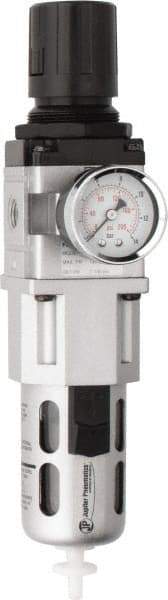 PRO-SOURCE - 1/4" NPT Port Intermediate 1 Piece Filter/Regulator FRL Unit - Polycarbonate Bowl, 63 SCFM, 145 Max psi, 8.66" High, Automatic Drain - Apex Tool & Supply