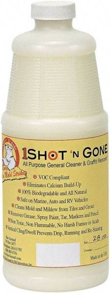 Bare Ground Solutions - 28oz of 1 Shot Graffiti Remover & Cleaner - 1 Shot Graffiti Remover is a 100% biodegradable and all-natural cleaner removes grease, spray paint, tar, markers and pencil from hard surfaces. - Apex Tool & Supply