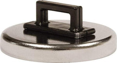 Mag-Mate - 14 Lb Max Pull Force, 3/16" Overall Height, 1.24" Diam, Ceramic Cup Magnet - Clamp Style, 3/8" Clamp Opening, Chrome Plated - Apex Tool & Supply