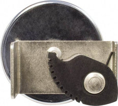 Mag-Mate - 82 Lb Max Pull Force, 3/8" Overall Height, 2.63" Diam, Ceramic Cup Magnet - Clamp Style, 1-1/4" Clamp Opening, Chrome Plated - Apex Tool & Supply