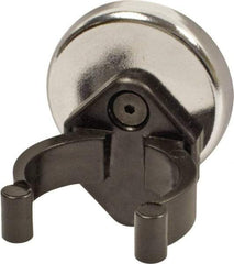 Mag-Mate - 22 Lb Max Pull Force, 9/32" Overall Height, 1.41" Diam, Ceramic Cup Magnet - Clamp Style, 1-3/8" Clamp Opening, Chrome Plated - Apex Tool & Supply