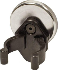 Mag-Mate - 14 Lb Max Pull Force, 3/16" Overall Height, 1.24" Diam, Ceramic Cup Magnet - Clamp Style, 1-1/8" Clamp Opening, Chrome Plated - Apex Tool & Supply