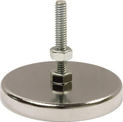 Mag-Mate - 90 Lb Max Pull Force, 3/8" Overall Height, 2.88" Diam, Ceramic Cup Magnet - Bolt & Nut Style, Chrome Plated - Apex Tool & Supply