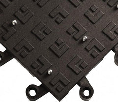 Wearwell - 18" Long x 18" Wide x 7/8" Thick, Anti-Fatigue Modular Matting Solid Grid - Male & Female, 4 Interlocking Sides, Black, For Dry Areas, Series 554 - Apex Tool & Supply
