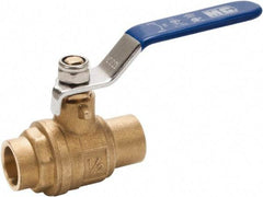 Midwest Control - 3/4" Pipe, Full Port, Brass Full Port Ball Valve - 2 Piece, C x C Ends, Vinyl Coated Metal Handle, 600 WOG, 150 WSP - Apex Tool & Supply