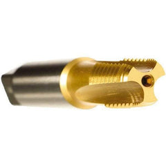 Emuge - TiN Coated, Cobalt, Interrupted Thread Pipe Tap - 2-9/16 Inch Overall Length, 1.06 Inch Thread Length, 0.53 Inch Square Size, Series KEG - Apex Tool & Supply