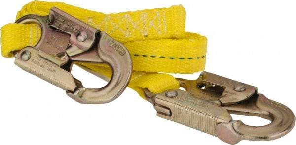 PRO-SAFE - 6' Long, 350 Lb Capacity, 1 Leg Locking Snap Hook Harness Lanyard - Polyester Webbing, Locking Snap Hook Anchorage Connection - Apex Tool & Supply
